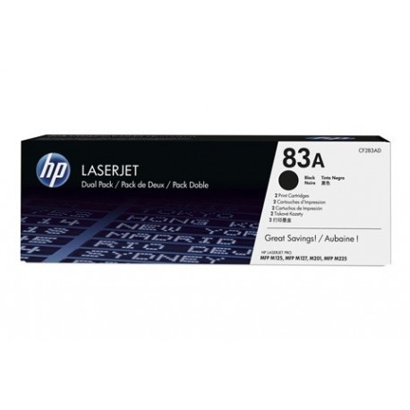 HP tooner CF283A Dual Pack 2x1500lk LaserJet Pro M201/MFP M125/MFP M127/MFP M225, must