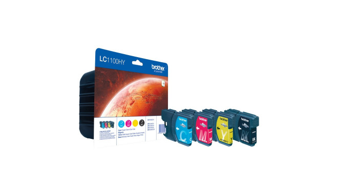 Brother tint LC1100HY CMYK ValuePack High Yield, kollane/tsüaan/magenta/black