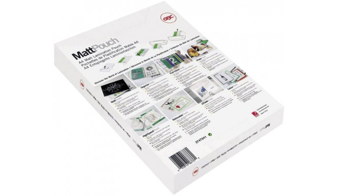 Lamineerimiskile A4 100mic, MATT, GBC Matt Laminating Pouches, pakis 100 lehte