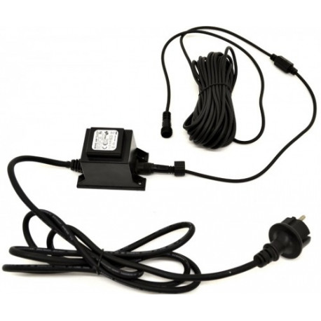 Trafo ja 10m  toitejuhe 10 suure LED lambiga valgusketile VALGE/VÄRVILINE/ välitigimustesse sobiv