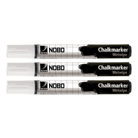 Tahvlimarker Nobo Liquid Chalkmarker Wetwipe 4mm Nib, mittetolmav vedelkriidi marker ( kriiditahvlil