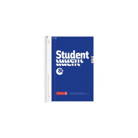 Kaustik A4 80l. jooneline Student spiraalköide 4-ne augustus rebitavad lehed, sisemine külg joonitud