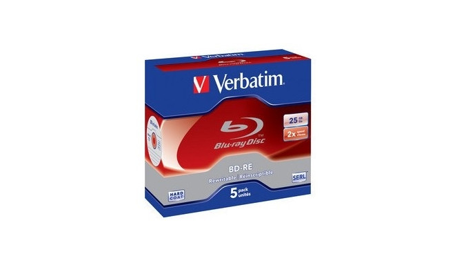 BD-RE Verbatim 25GB 13h 2x, Jewel, Blu-ray, korduvkirjutamiseks, 1 toorik tavapakendis