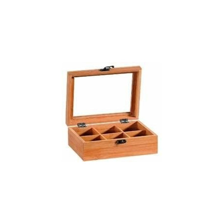 Teekarp KESPER 6 lahtriga (21x16 x7,7cm), bambus