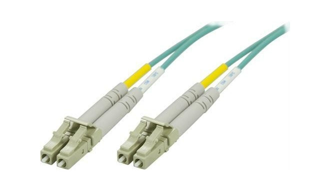 Deltaco LC - LC, 50/125, OM3, 1 m fibre optic cable Multicolour