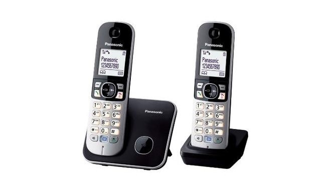 Panasonic KX-TG6812 DECT telephone Caller ID Black, Silver