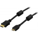Deltaco HDMI-1056 HDMI cable 5 m HDMI Type C (Mini) HDMI Type A (Standard) Black