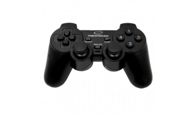 Esperanza EG106 Gaming Controller Black USB 2.0 Joystick Analogue / Digital PC, Playstation 2, Plays
