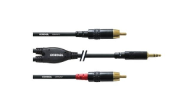 Cordial CFY 3 WCC audio cable 3 m 2 x RCA 3.5mm Black