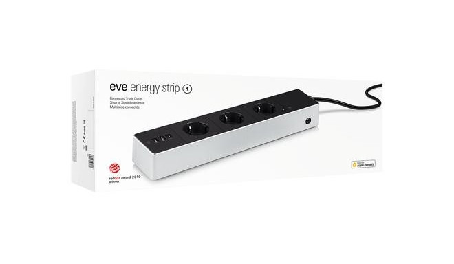 Eve Energy Strip Black, White 3 AC outlet(s) 120-230 V 1.9 m