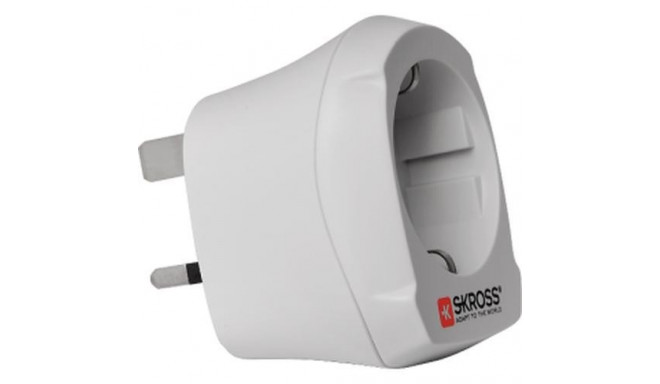 Skross travel adapter Europe - UK Type G (UK) - Type F, white