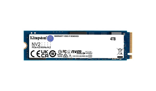 Kingston NV2 4TB M.2 2280 PCI-E x4 Gen4 NVMe SSD (SNV2S/4000G)