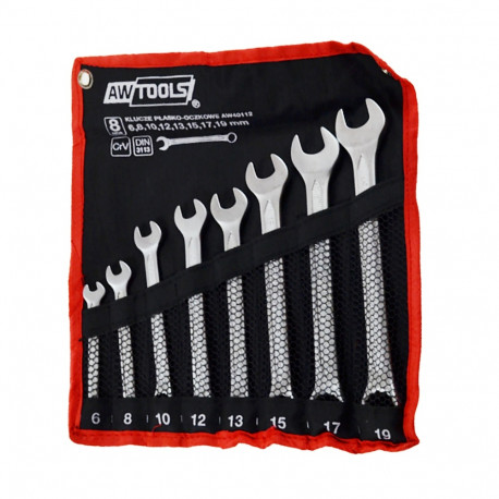 AW COMBINATION WRENCH SET. 8 pcs. /6mm-19mm/ BLACK LINE
