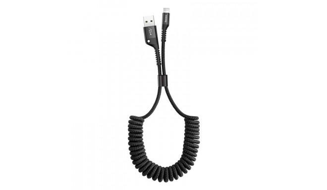 Baseus Fish Eye Spring Data Cable with Nylon Wire USB | Lightning 1M 2A black (CALSR-01)