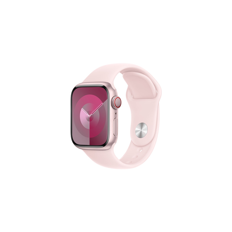 Apple Watch Series 9 GPS Cellular 41mm Pink Aluminium Case with Light Pink Sport Band M L Smartwatches Photopoint.lv