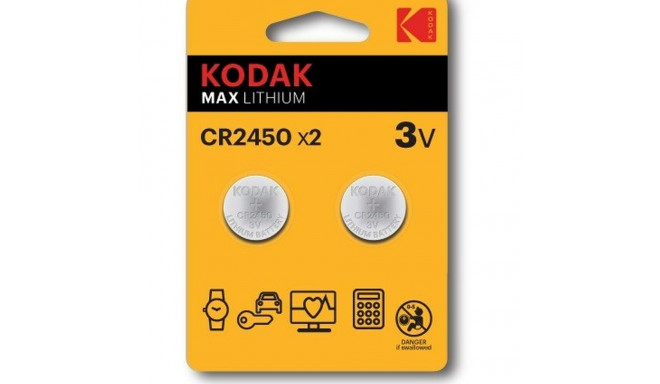 Patareid Kodak CR2450 3 V (2 Ühikut)