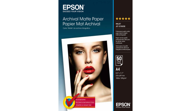 EPSON Archival Matte Paper - A4 - 50 Sheets A4