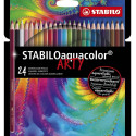 Akvarellpliiats Stabilo aquacolor ARTY, 24 värvi