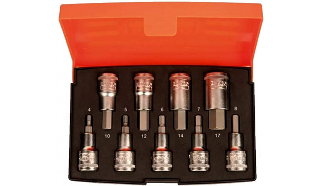 Short socket drivers S9 set HEX H4-H17 9 pcs 1/2"