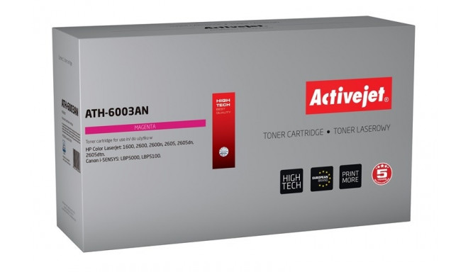 Activejet ATH-6003AN Toner (replacement for HP 124A Q6003A, Canon CRG-707M; Premium; 2000 pages; Mag