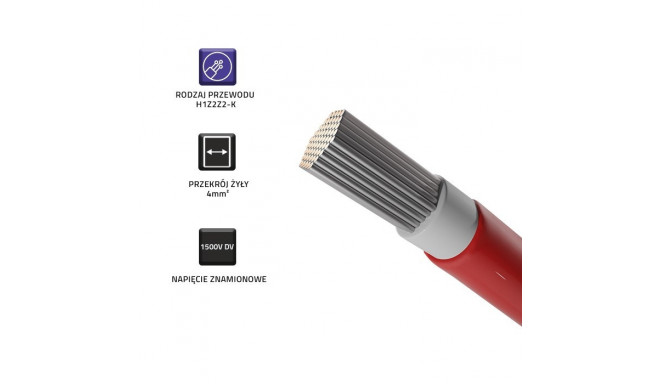 Qoltec 53850 Photovoltaic solar cable | 4mm² | 100m | red