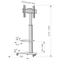 Techly Floor Support with Shelf Trolley TV LCD/LED/Plasma 37-70" White
