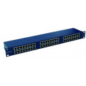 EMITERNET PANEL 19", 48XRJ45 STP CAT.6 (1U) WITH SHELF, BLUE