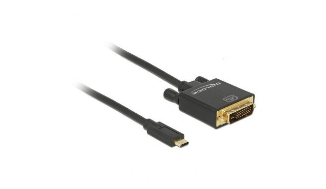 "DeLock DVI 24+1 > USB-C (ST-ST) 1m Adapterkabel 4K 30Hz Schwarz"
