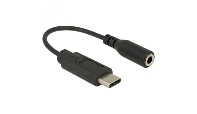 "DeLock USB-C > Klinkenbuchse 14cm Adapter Schwarz"