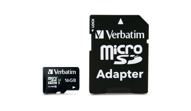 "CARD 16GB Verbatim Premium MicroHC 80MB/s +Adapter"