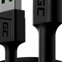 "Green Cell USB-C > USB 3.0 (ST-ST) 2m Ladekabel LED Schwarz"