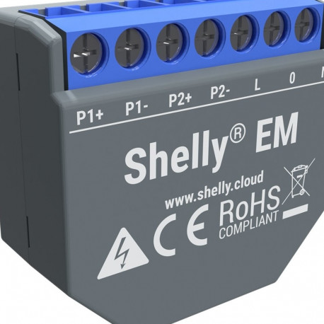 "Shelly Relais ""EM"" WLAN Stromzähler 2x 120A Ohne Klemmen Messfunktion"