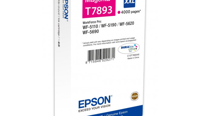 "Epson Tinte T7893 XXL C13T789340 Magenta bis zu 4.000 Seiten"