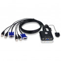 KVM Cable Switch 2xKVM 4xUSB 2xVGA ATEN Black