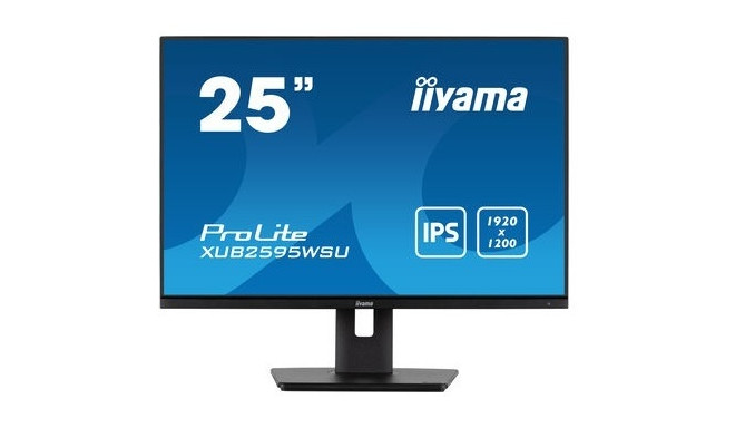 "63,36cm/25"" (1920x1200) Iiyama Prolite XUB2595WSU-B5 LED IPS 16:10 4ms VGA HDMI DP USB LS Pivot Bl