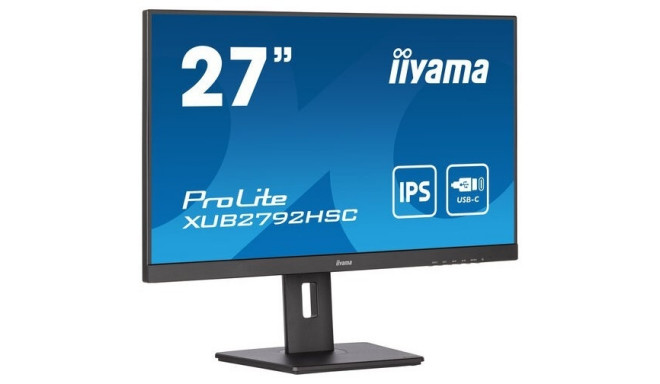 Iiyama monitor 27" 1920x1080 XUB2792HSC-B5 16:9 4ms IPS HDMI DisplayPort USB-C VESA Pivot Speaker