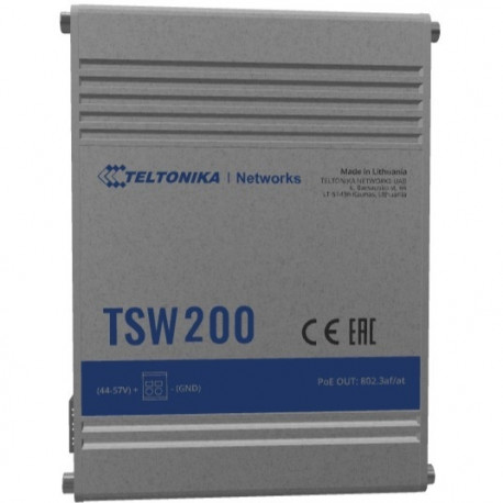 "8+2P Teltonika TSW200 Industrial GSwitch 8x PoE+ (240W) 2x SFP"