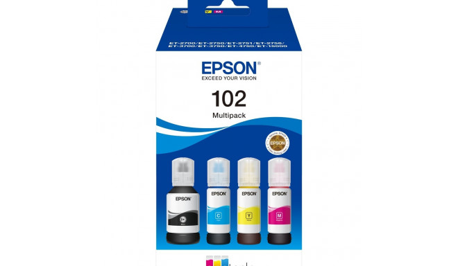 "Epson Tinte 102 EcoTank C13T03R640 4er Multipack (BKMCY) bis zu 6.000 Seiten"