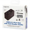 HUB All-in-One CardReader LogiLink SuperSpeed 3xUSB microSD/SD passiv Black