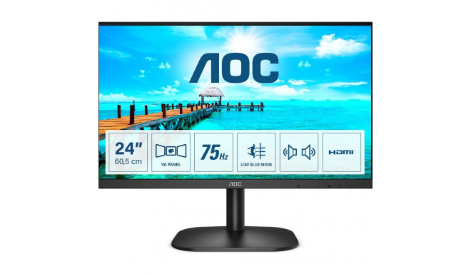 "60cm/24'' (1920x1080) AOC Basic-Line 24B2XDAM 16:9 4ms HDMI VGA DVI VESA Speaker Full HD Black"