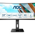 86,4cm/34'' (3440x1440) AOC Pro-Line CU34P2A 21:9 1ms USB 2xHDMI DisplayPort VESA Speaker 2K UHD Bla