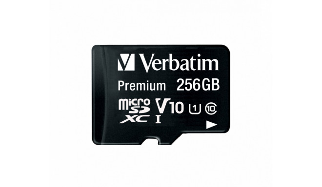 Verbatim mälukaart microSDXC 256GB Class10 UHS1 Premium 90MB/s + adapter