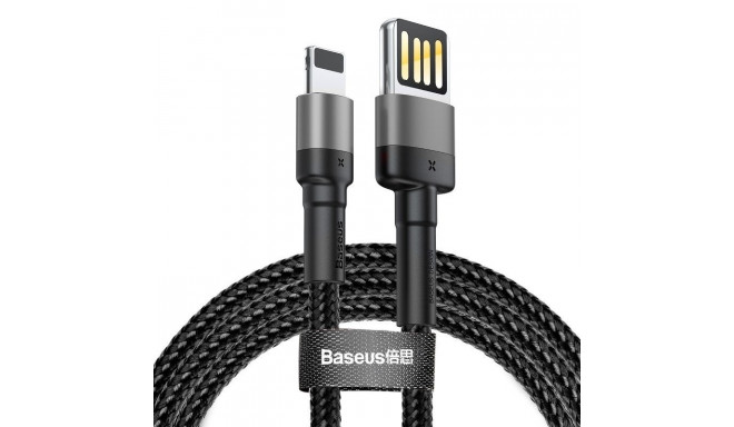 Lightning USB cable (reversible) Baseus Cafule 2.4A 1m (gray-black)