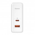 Wall charger Baseus GaN5 Pro USB-C + USB, 100W + 1m cable (white)