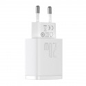 Baseus Compact Quick Charger, USB, USB-C, 20W (white)