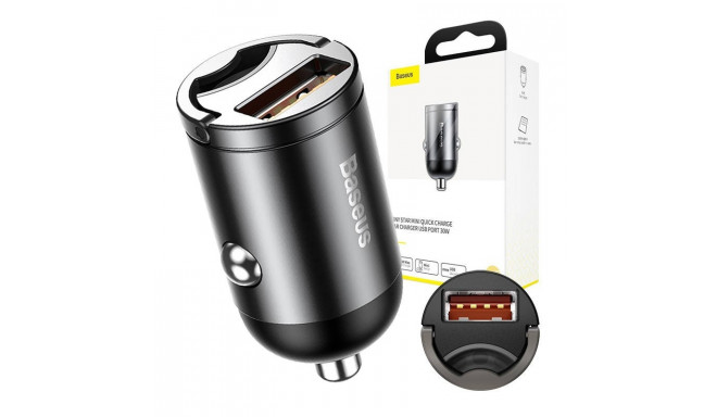 Baseus Tiny Star Mini Quick Charge Car Charger USB Port 30W Grey