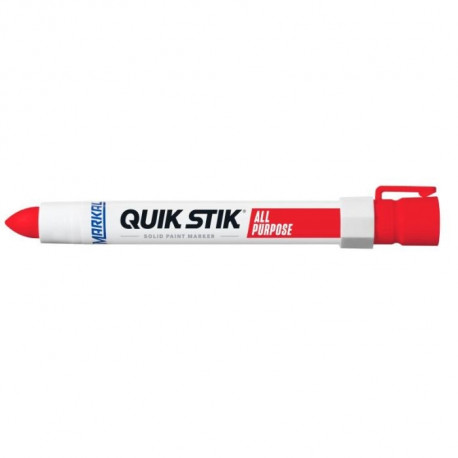 Markal Quik Stik paintstick – solid paint marker, 17 mm wide, red, weather- and UV-resistant, fast d