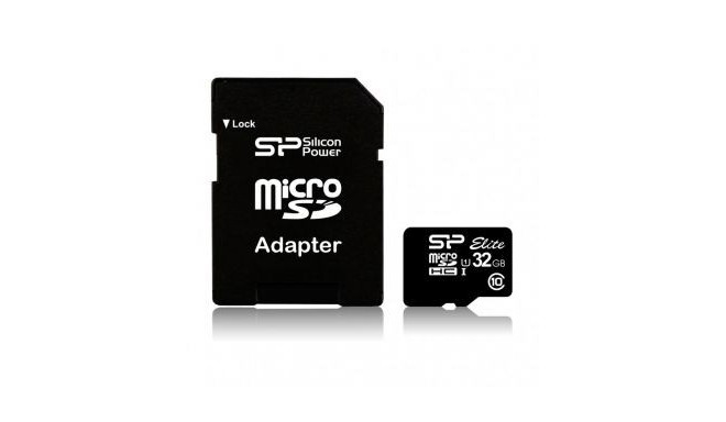 Silicon power Elite 8GB microSDHC UHS-I 8 GB, Micro SDHC, Flash memory class Class 10, SD
