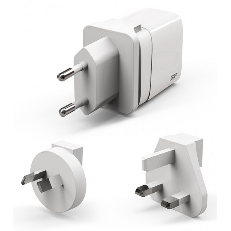 Silicon Power travel adapter USB/USB-C QM16 20W, white