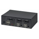 Manhattan DisplayPort 1.2 KVM Switch 2-Port, 4K@60Hz, USB-A/3.5mm Audio/Mic Connections, Cables incl